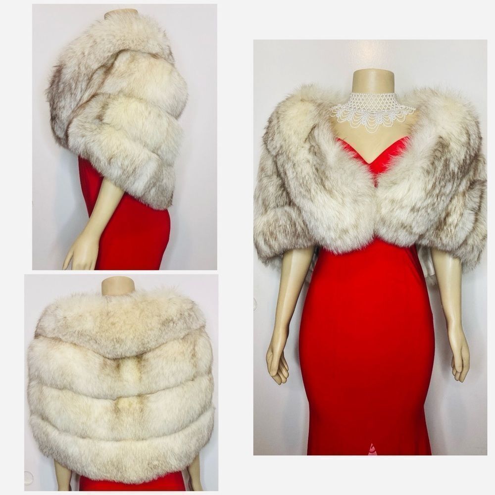 Luxury Vintage Custom-Made Genuine Fox Fur High Density Stole Wrap